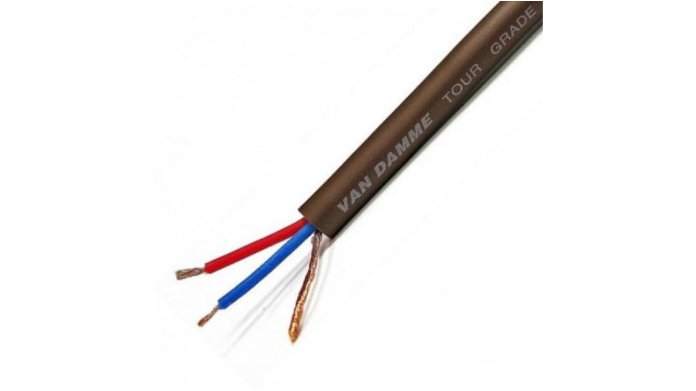 Van Damme 3 Core, 0.22 mm² CSA Screened, 6.35mm od, 100m, Brown