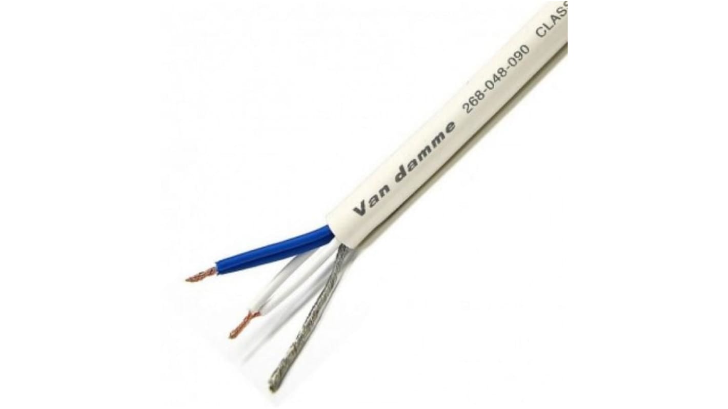 Van Damme 5 Core, 0.19 mm² CSA Screened, 6mm od, 100m, White