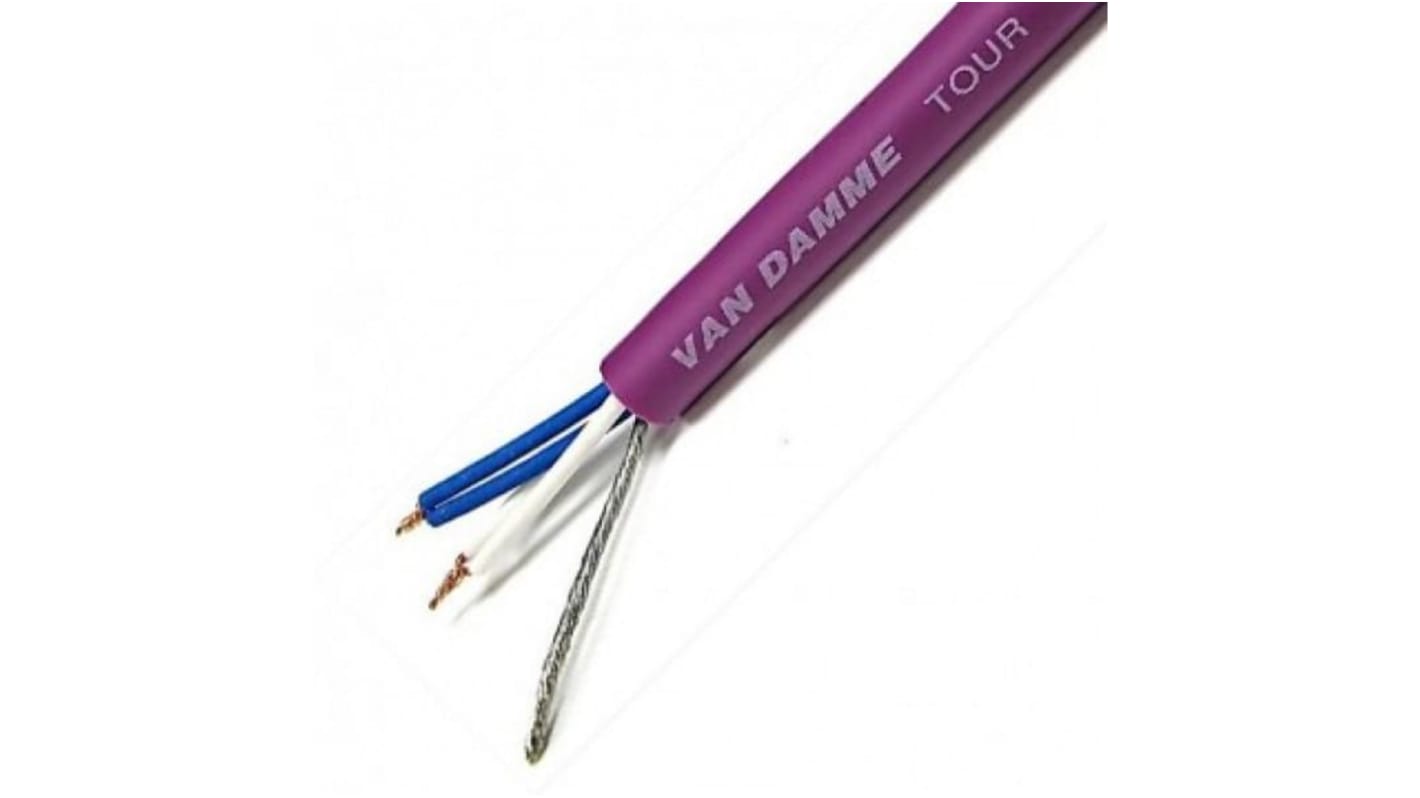 Van Damme 5 Core, 0.19 mm² CSA Screened, 6mm od, 100m, Purple