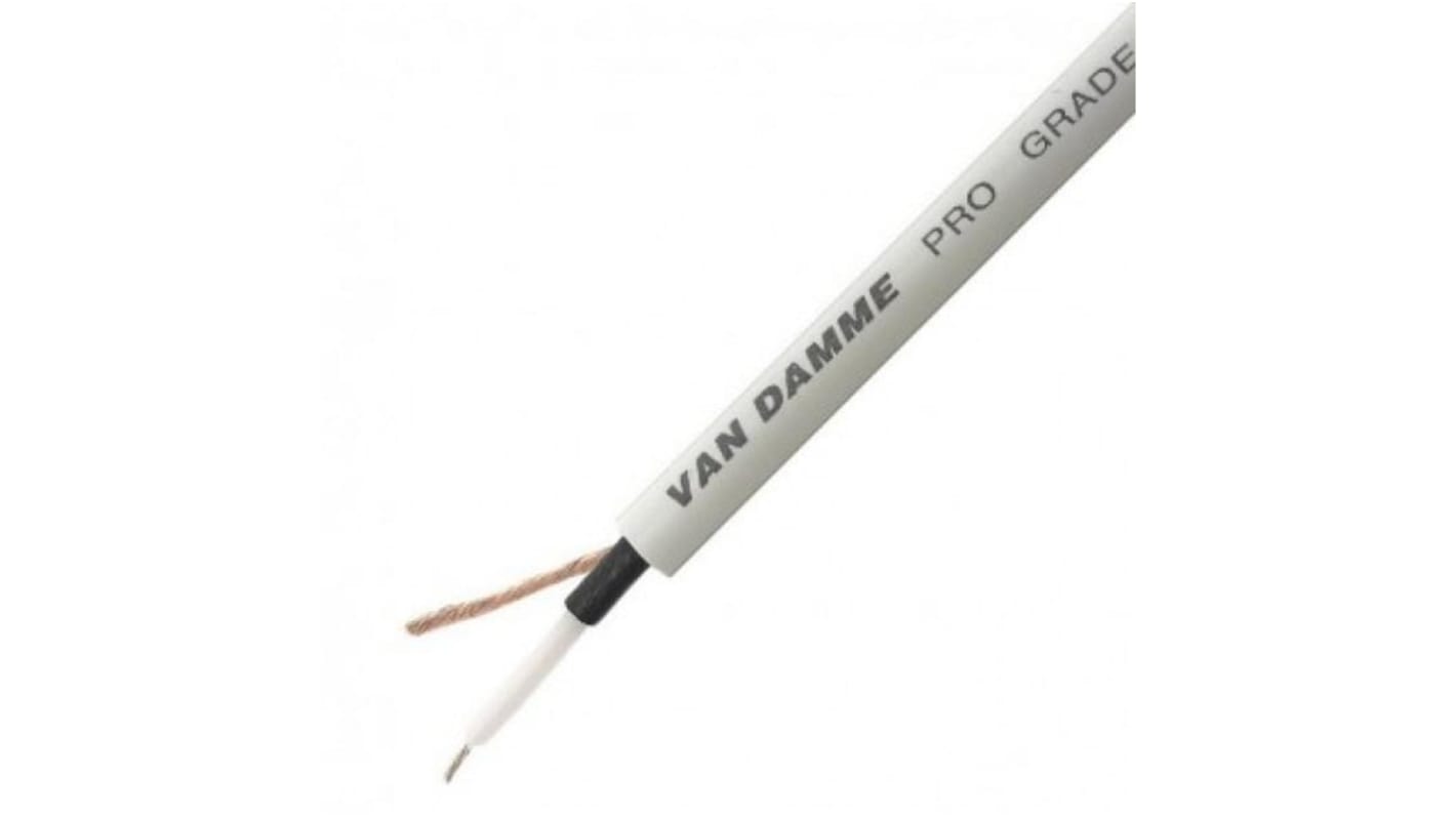 Van Damme 2 Core, 0.22 mm² CSA Screened, 6mm od, 100m, White