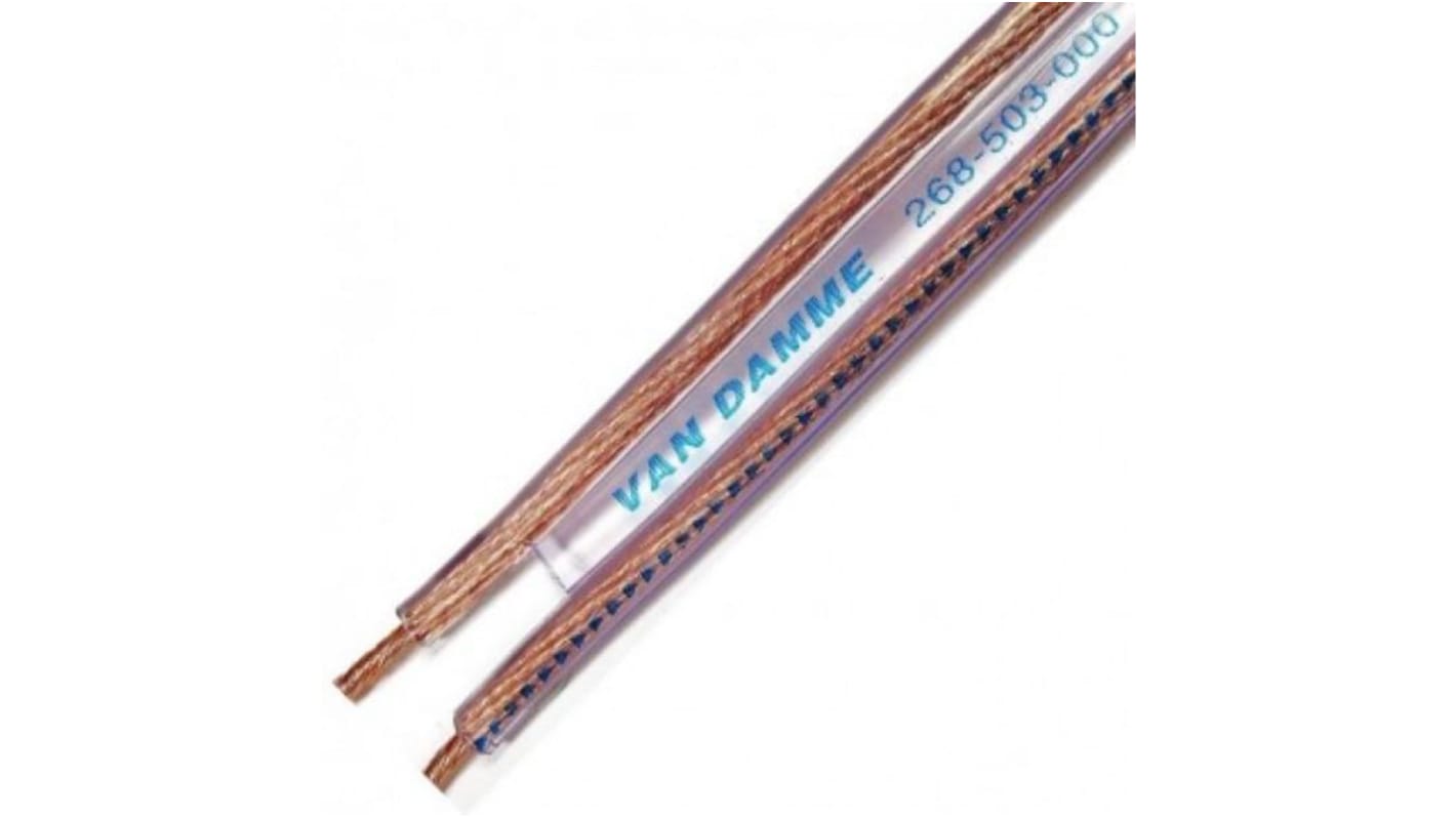 Van Damme 2 Core, 1.5 mm² CSA, 3.5mm od, 100m, Transparent