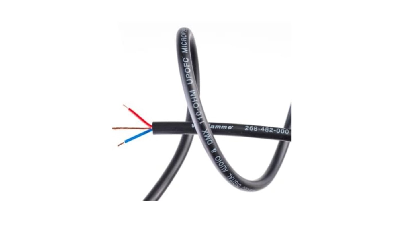 Van Damme 5 Core, 0.14 mm² CSA Screened, 6.2mm od, 100m, Black