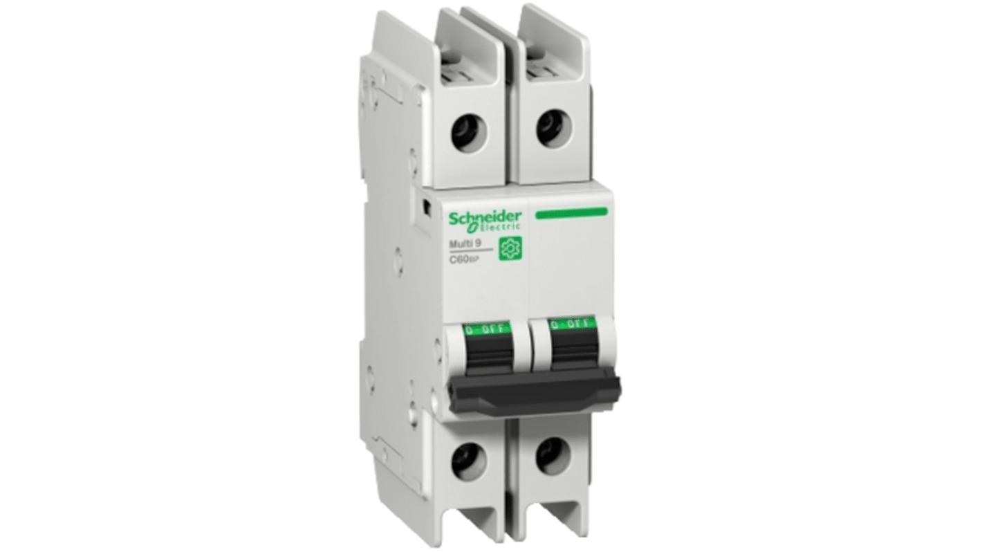 Schneider Electric Multi 9 MCB, 2P, 2A Curve C, 10 kA Breaking Capacity