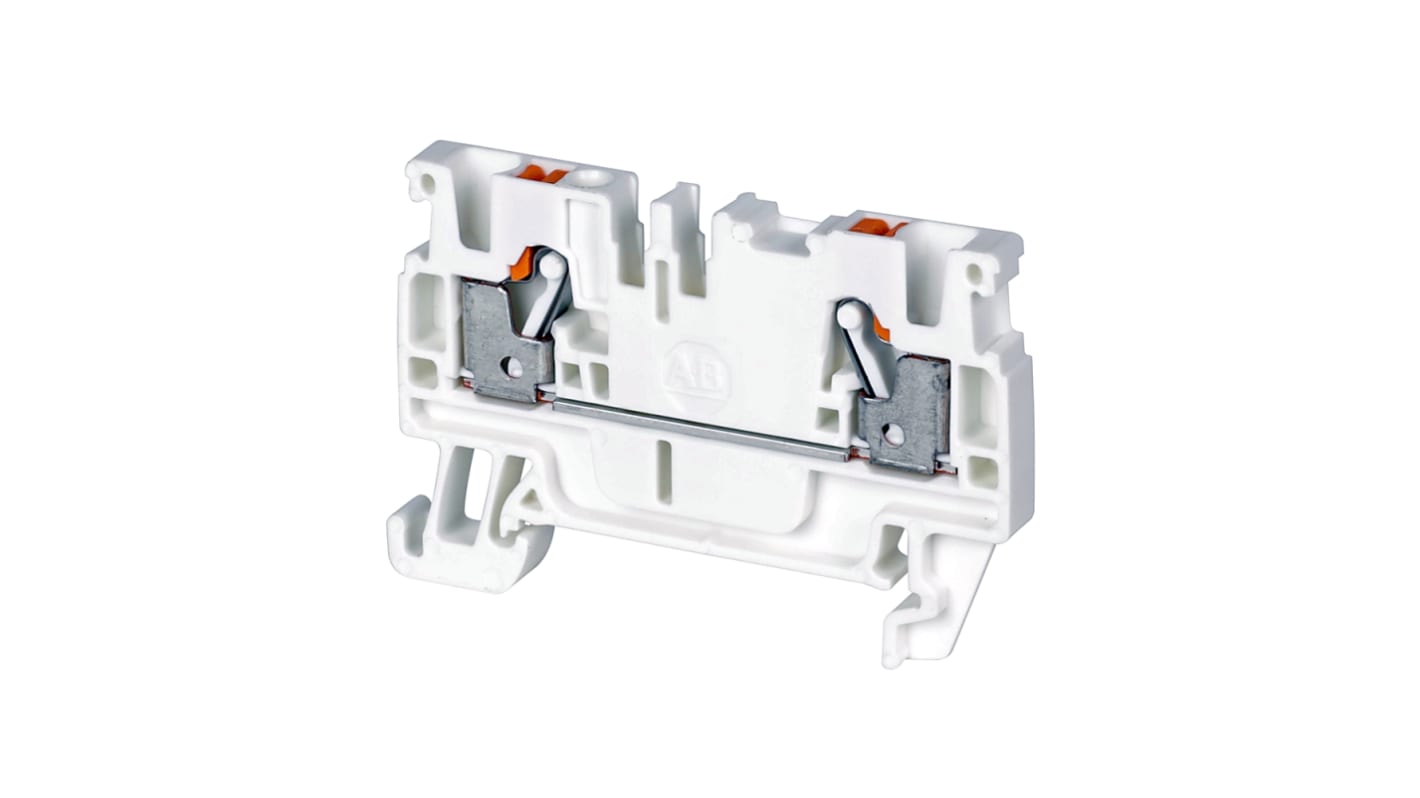 Rockwell Automation 1492-P Series White Feed Through Terminal Block