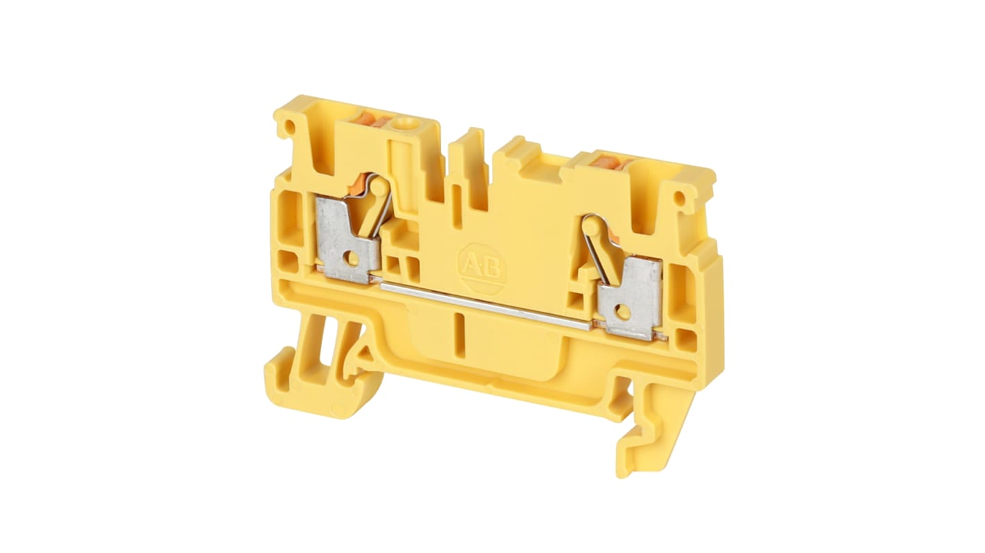 Bloc de jonction de traversée Rockwell Automation 1492-P, Jaune