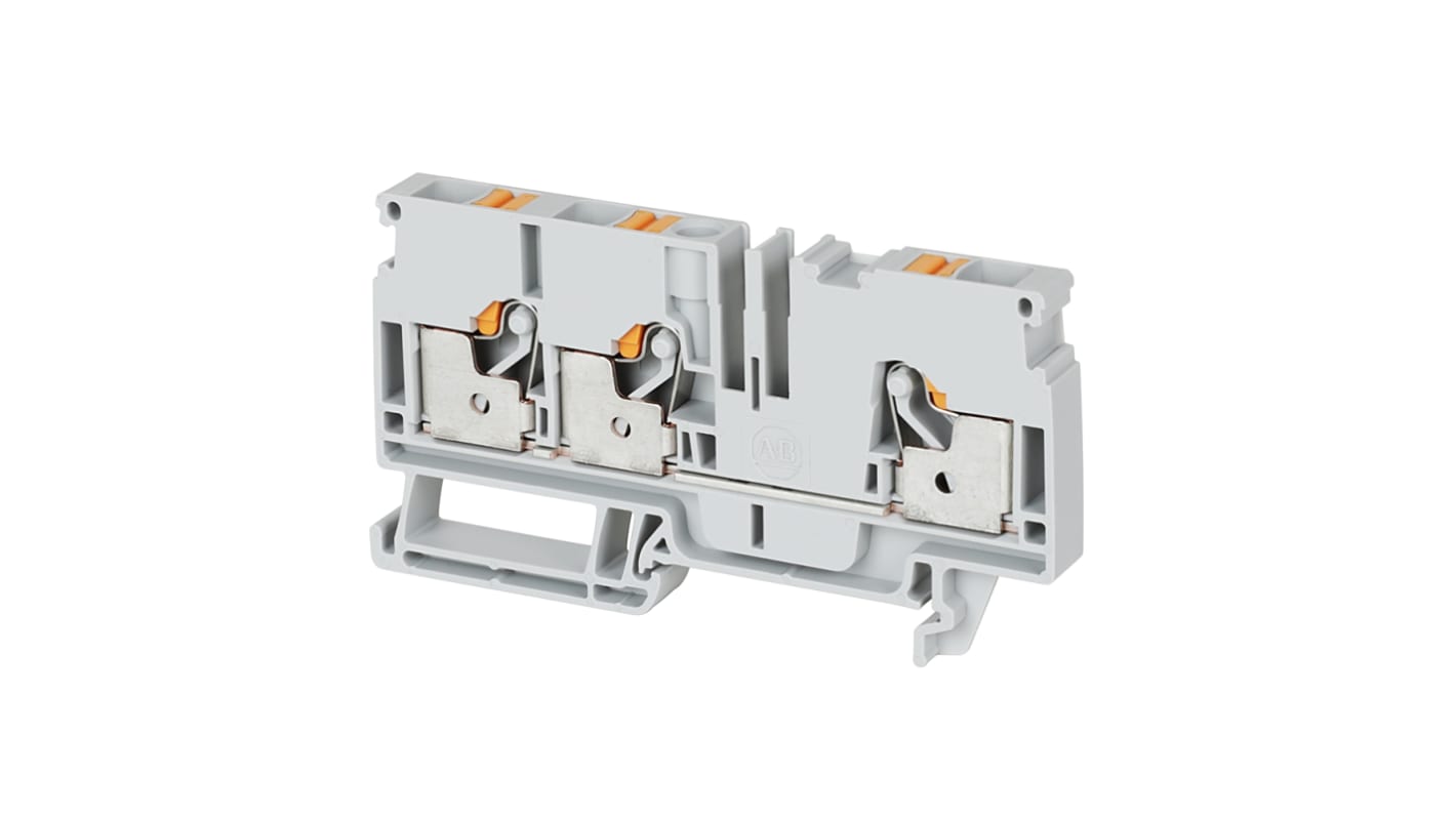 Rockwell Automation 1492-P Series Grey Feed Through Terminal Block