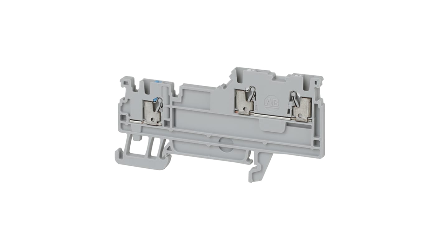 Rockwell Automation 1492-P Series Grey DIN Rail Terminal Block