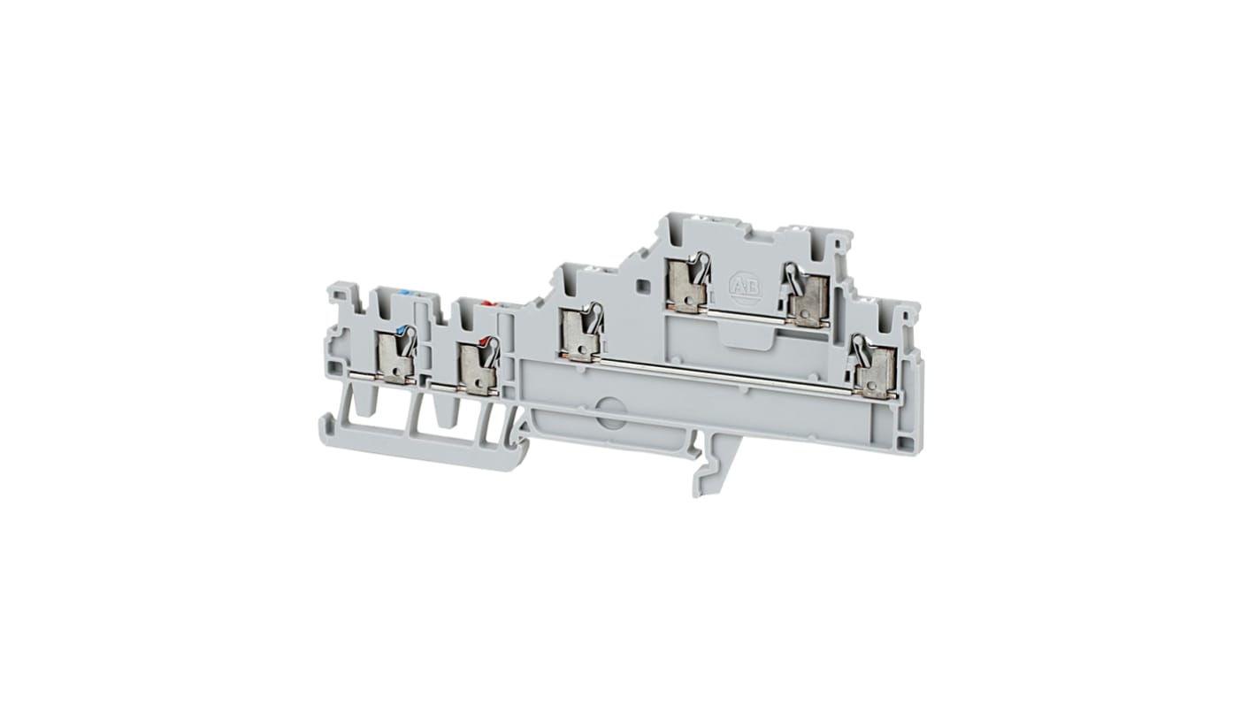 Rockwell Automation 1492-P Series Grey DIN Rail Terminal Block