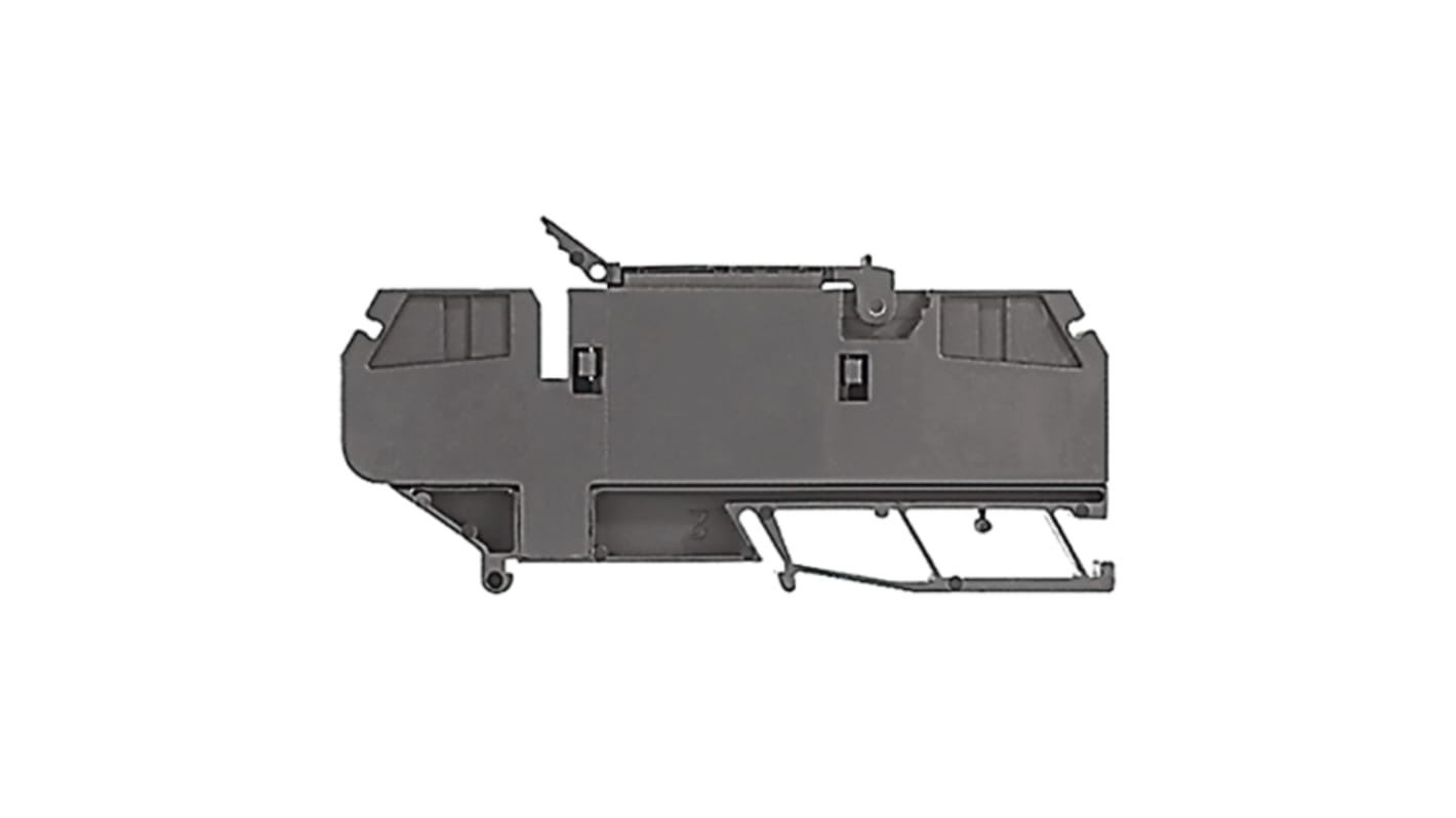 Rockwell Automation 1492-R Series Black DIN Rail Terminal Block, Spring Clamp Termination