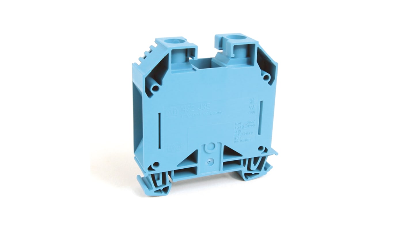 Allen Bradley 1492-J35 Series Feed Through Terminal Block, 2-Way, 150A, 12 - 1/0 AWG Wire, Screw Termination