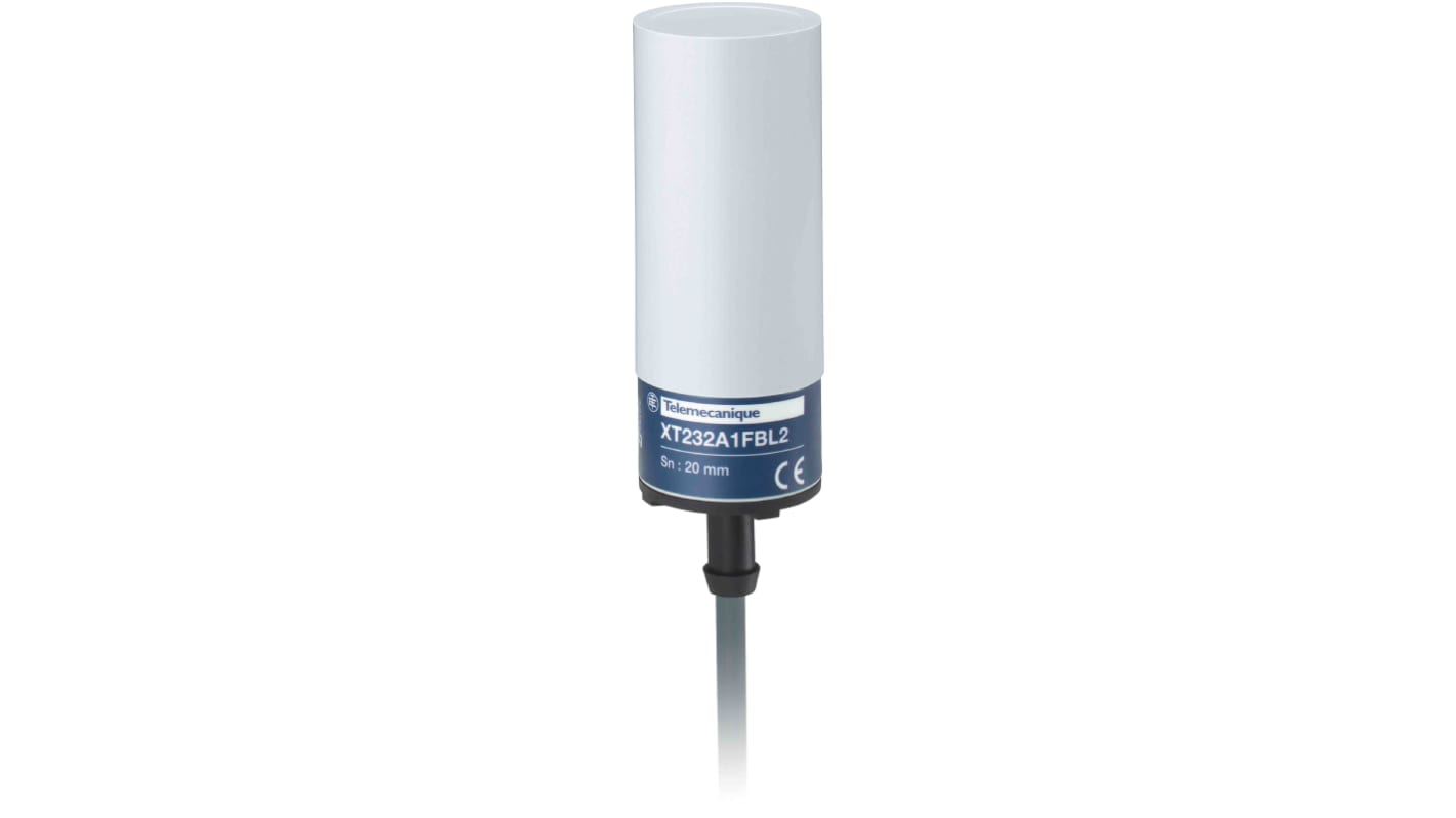 Telemecanique Sensors Capacitive Smooth Barrel Proximity Sensor, 20 mm Detection, 2-Wire NO, 24 → 240 V ac, 24 V