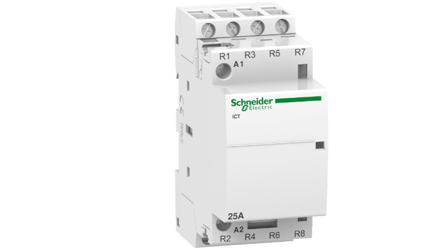 Schneider Electric Acti9 iCT Contactor, 24 V Coil, 4-Pole, 25 A, 4NC
