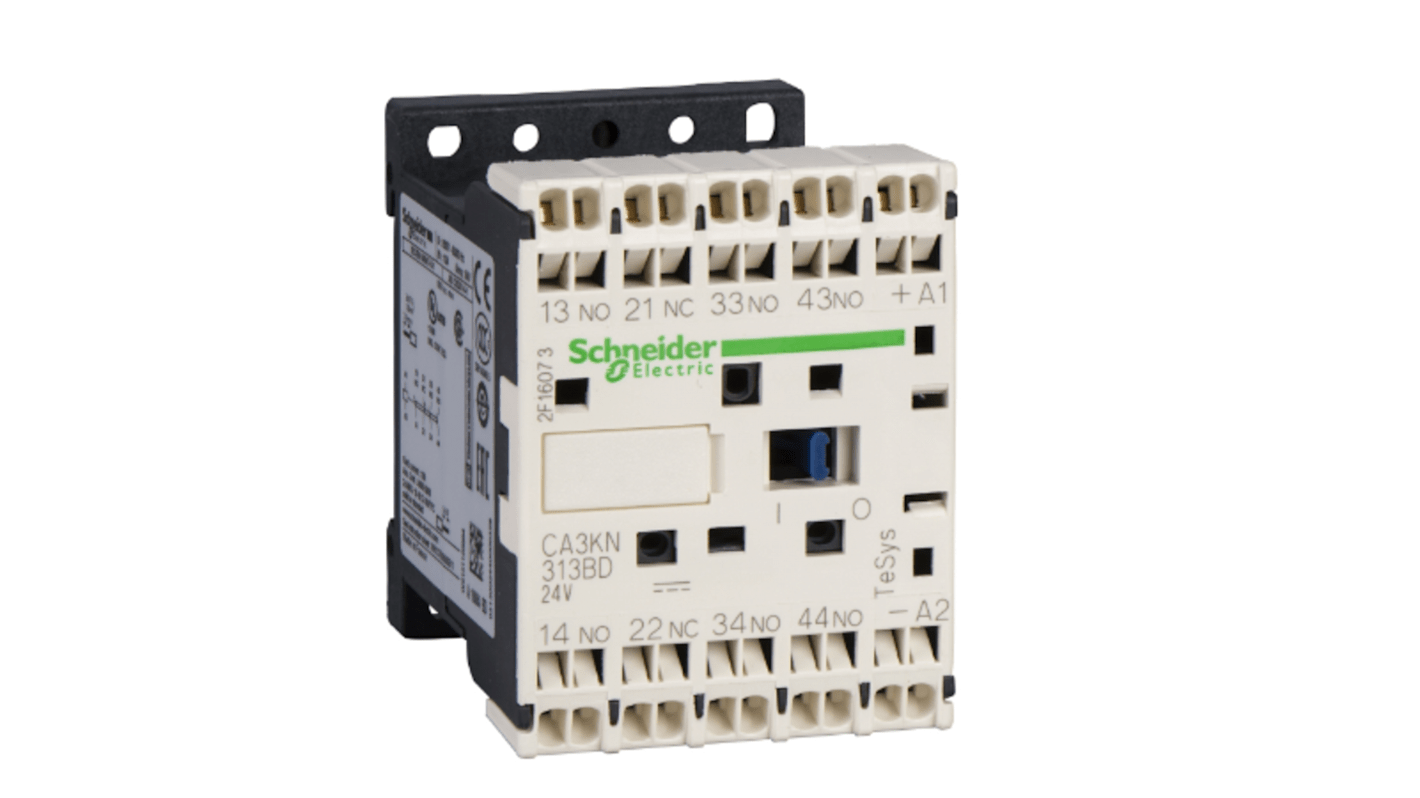 Schneider Electric Control Relay 2NO + 2NC, 10 A Contact Rating, 24 Vdc, DPST, TeSys