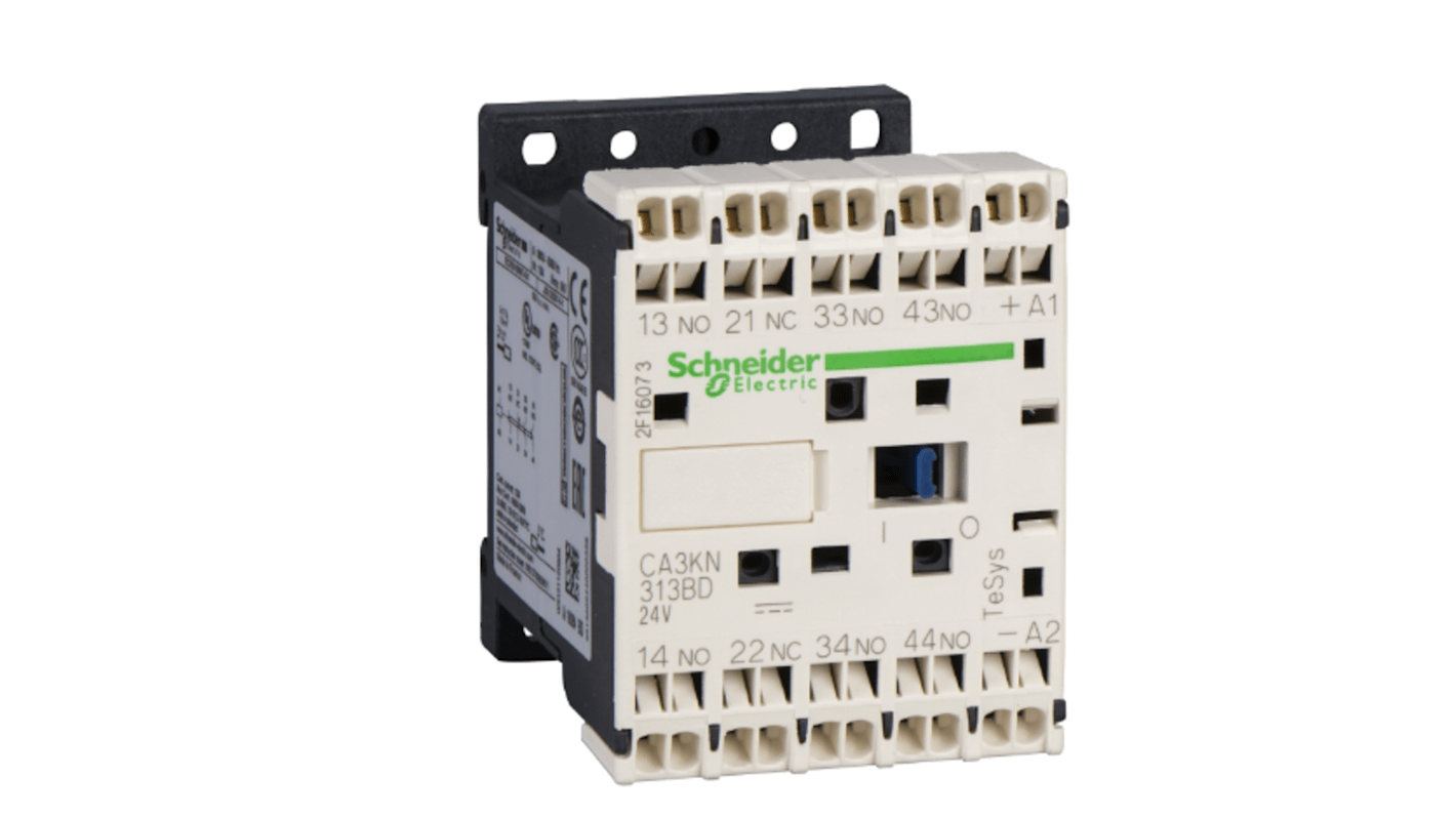 Schneider Electric TeSys Steuerrelais 0,003 kW, 4-poliger Schließer 4 Schließer, 24 V dc / 10 A