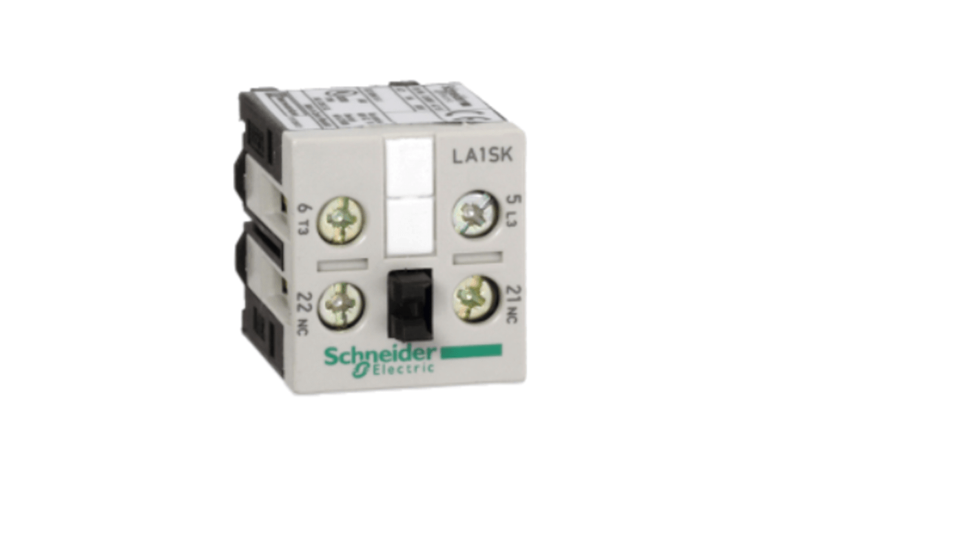 Schneider Electric Auxiliary Contact Block, 1 Contact, 1NC + 1NO, DIN Rail Mount, TeSys