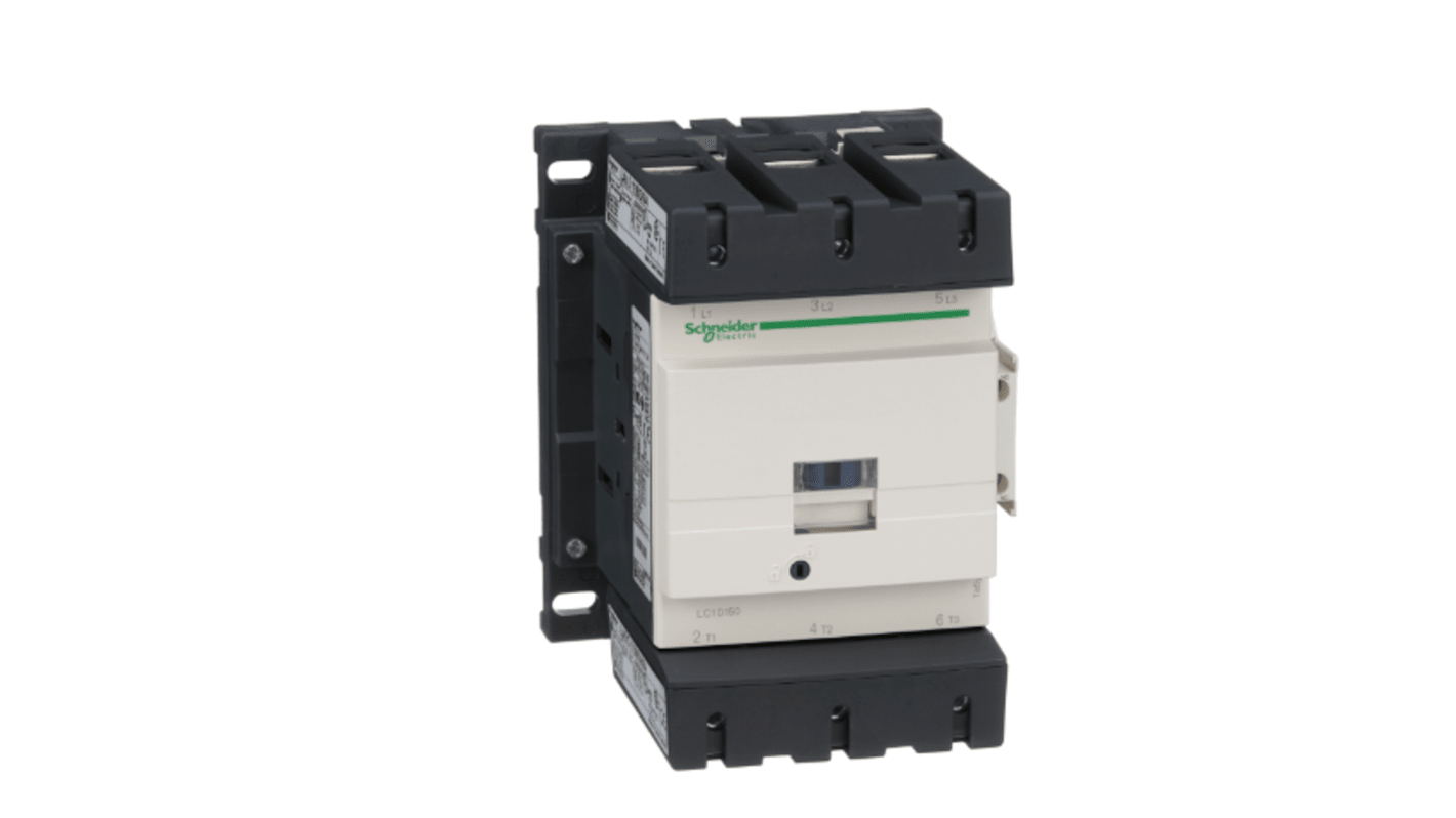 Stycznik 240 V Schneider Electric styki: 3 160 kW (wewnętrzny trójkąt), 90 kW (szeregowy) 150 A 3NO LC1D150U7