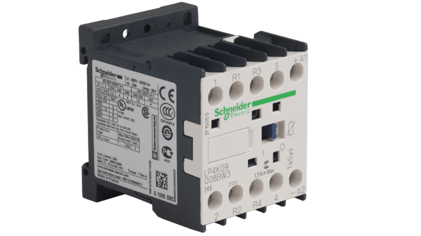 Stycznik 24 V Schneider Electric styki: 4 20 A 2NO + 2NC LP4K09008BW3