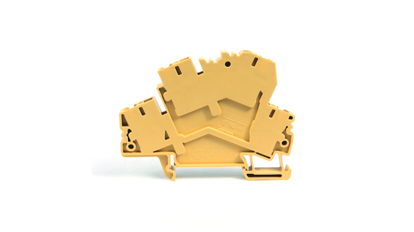 Allen Bradley 1492-LD4-Y 1492 Series Yellow, 4mm², Spring Clamp Termination