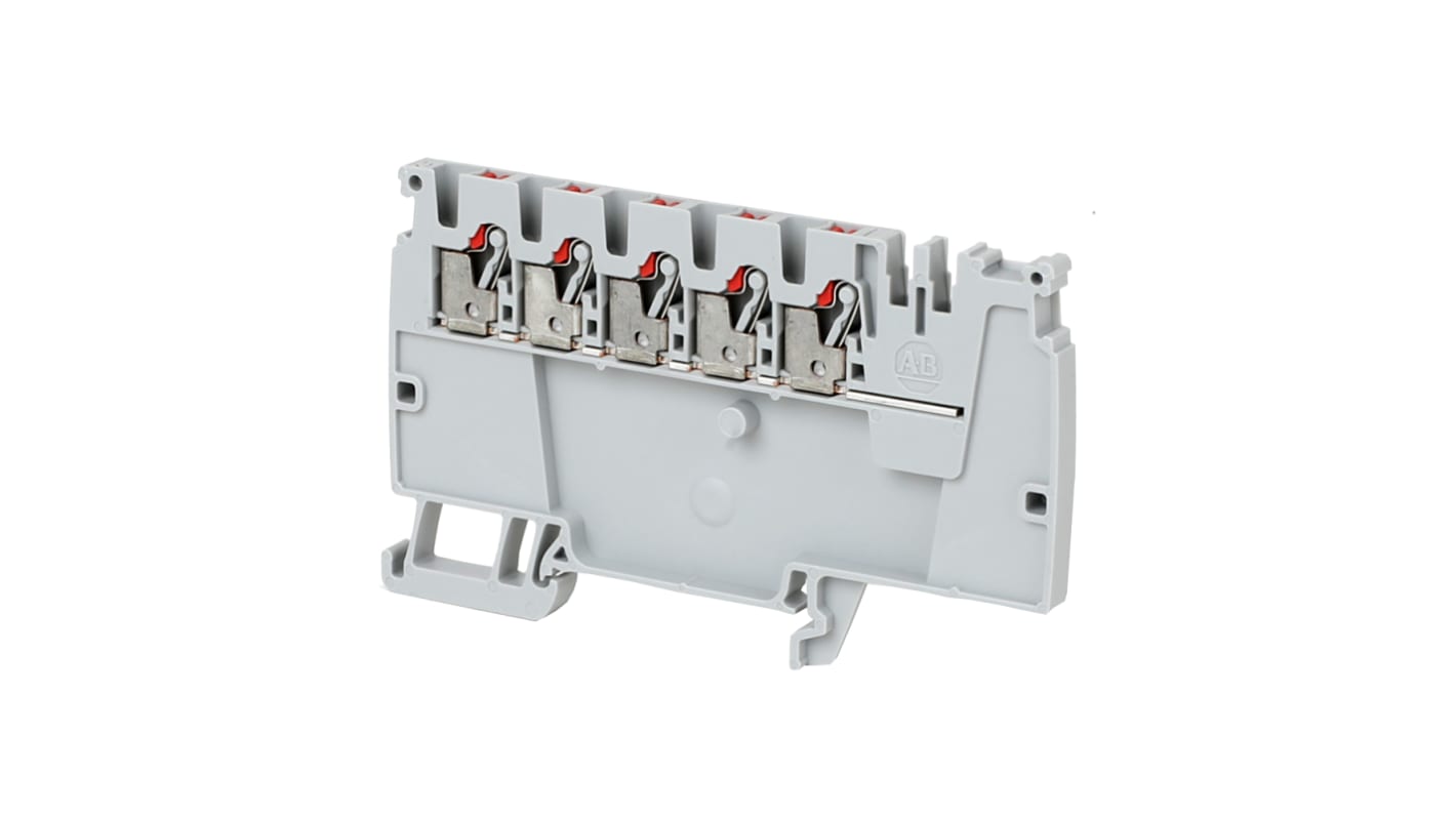 Allen Bradley 1492-P Series Grey DIN Rail Terminal Block, 2.5mm², Push In Termination, ATEX