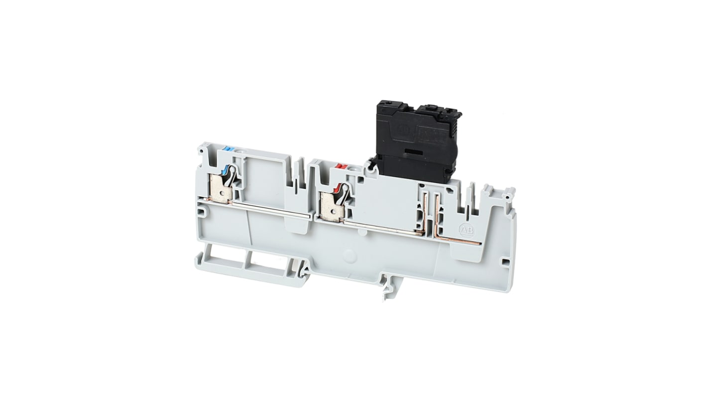 Allen Bradley 1492-P Series Grey DIN Rail Terminal Block, 4mm², Push In Termination, ATEX