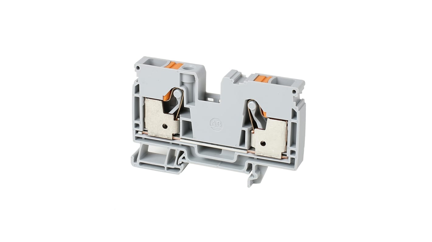 Rockwell Automation 1492-P Series White DIN Rail Terminal Block, 10mm², Push In Termination