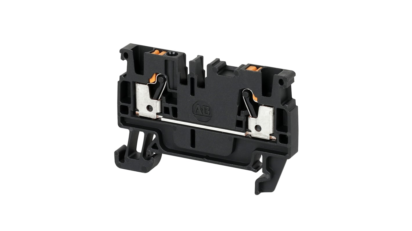 Rockwell Automation 1492-P Series Black DIN Rail Terminal Block, 2.5mm², Push In Termination, ATEX