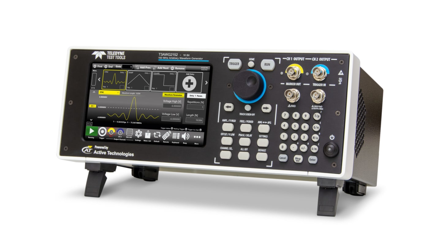 Teledyne LeCroy 10ch 任意波形発生器, 150 MHz, 1 Gsps, 静電容量型タッチ式ディスプレイ