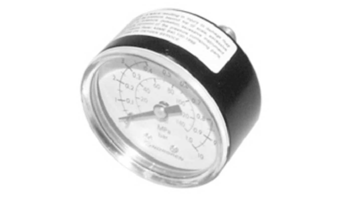 Norgren G 1/4 Analogue Pressure Gauge 16bar Back Entry 63mm Outside Diameter