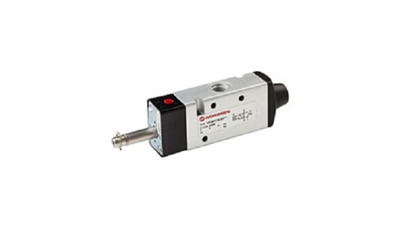 Electroválvula neumática Norgren, Serie V62, Rosca G 3/8, Función NC, Solenoide/Resorte, En Línea, 4500l/min