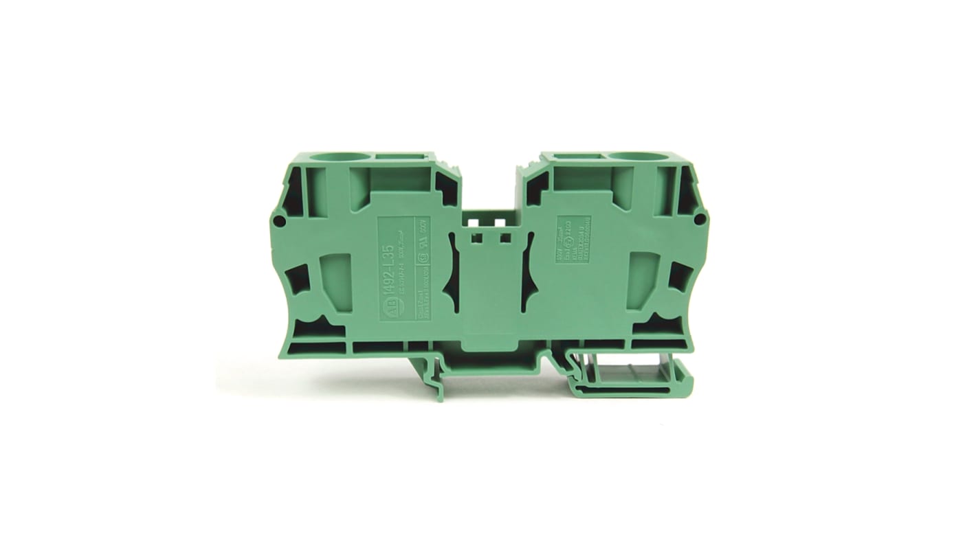 Rockwell Automation 1492 Series Black DIN Rail Terminal Block, 35mm², Spring Clamp Termination, ATEX, IECEx