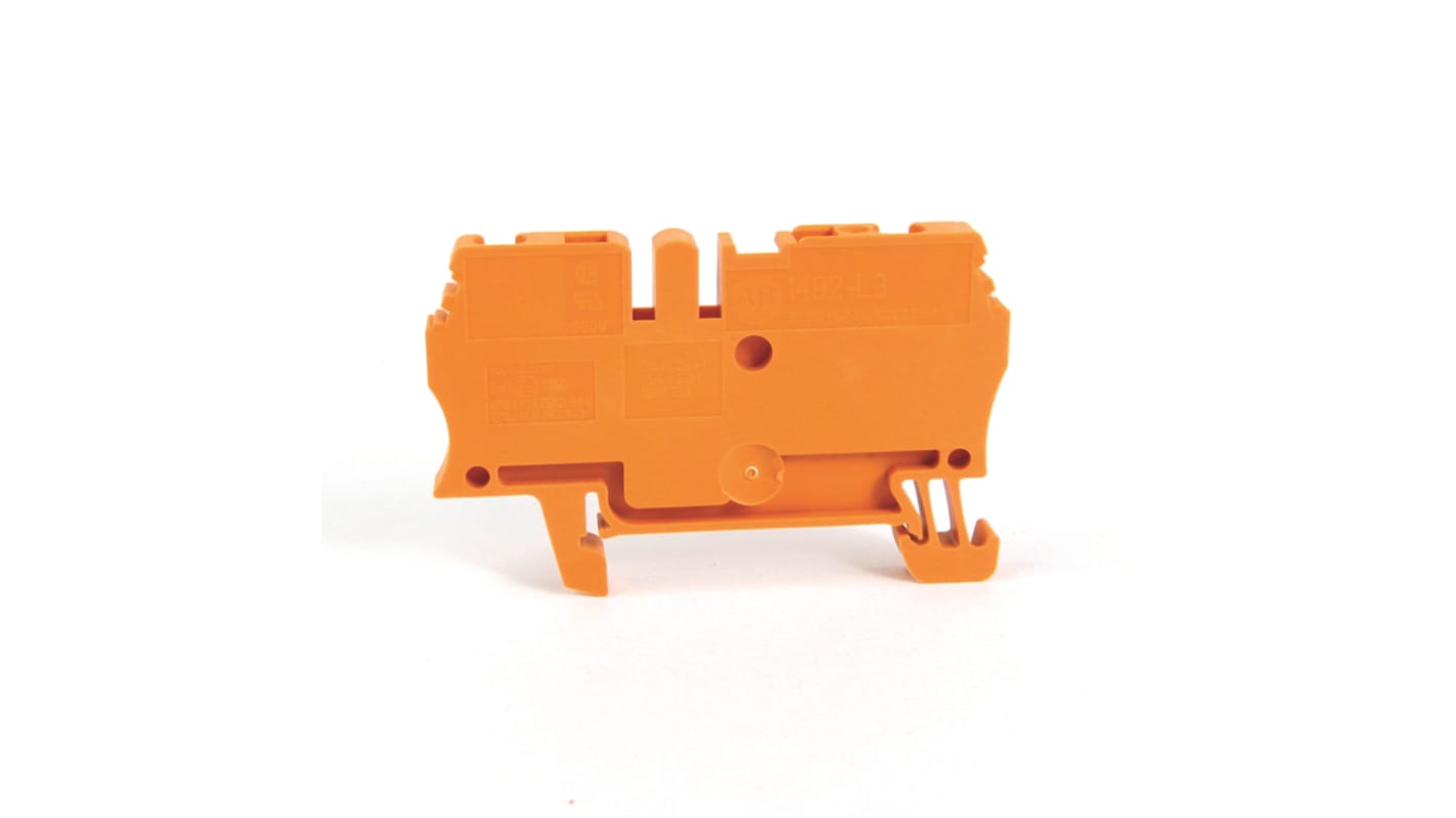 Rockwell Automation 1492 Series Orange DIN Rail Terminal Block, 2.5mm², Spring Clamp Termination, ATEX, IECEx