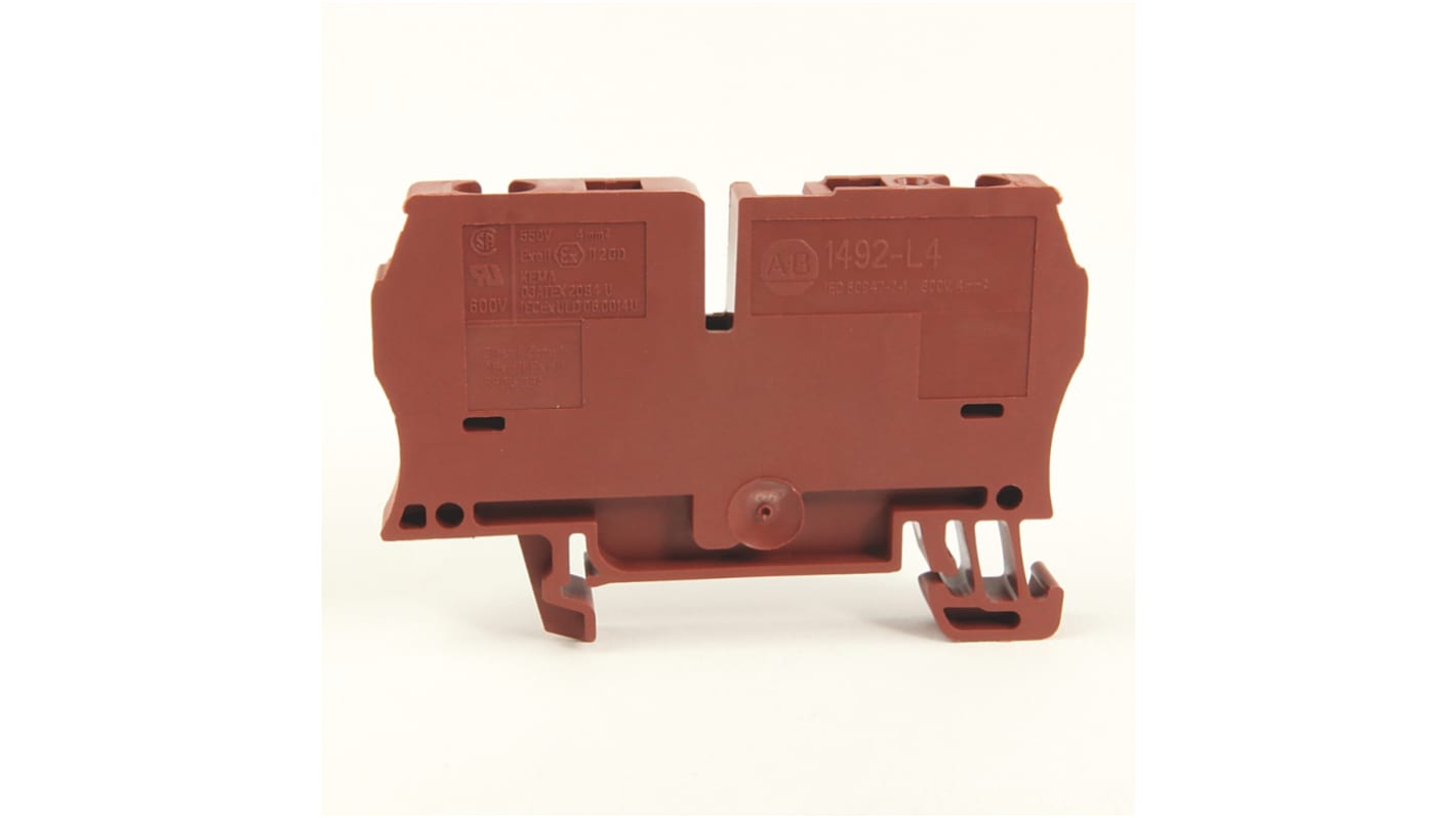 Morsettiera per guida DIN Allen Bradley, Marrone, , 35A