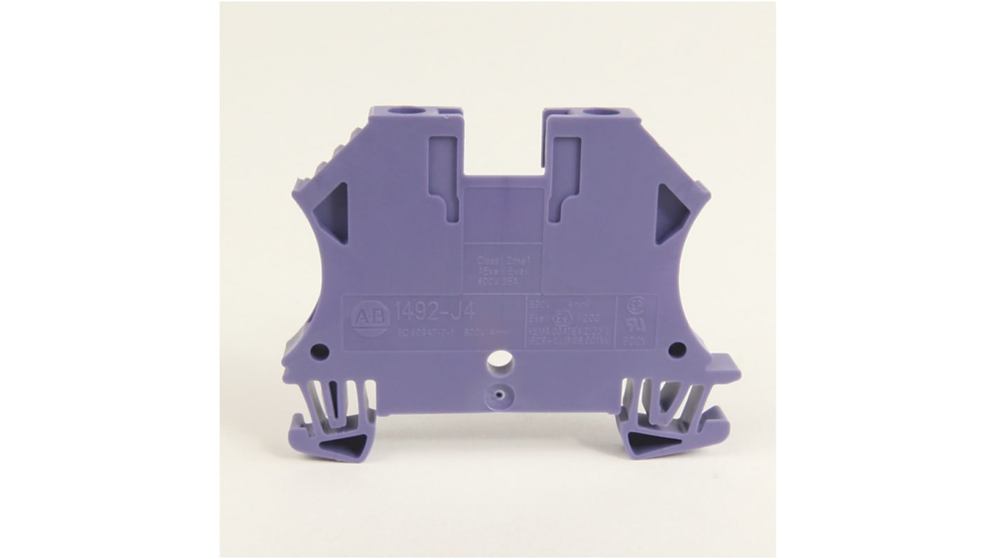 Allen Bradley 1492 Series Screw Terminal, 2-Way, 35A, 26 → 10 AWG Wire, Screw Cage Termination
