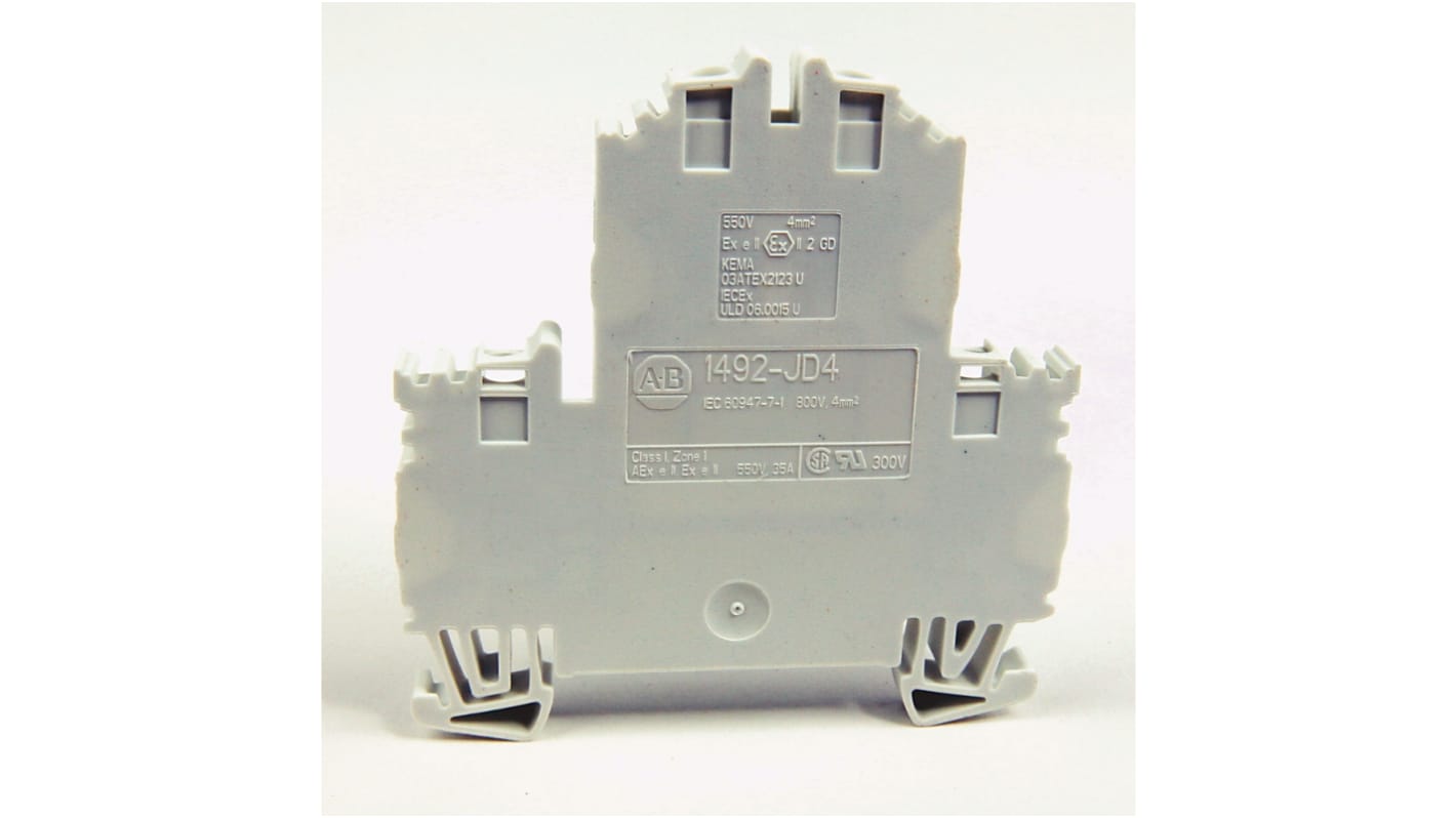 Allen Bradley 1492 Series Screw Terminal, 4-Way, 24A, 22 → 12 AWG Wire, Screw Cage Termination