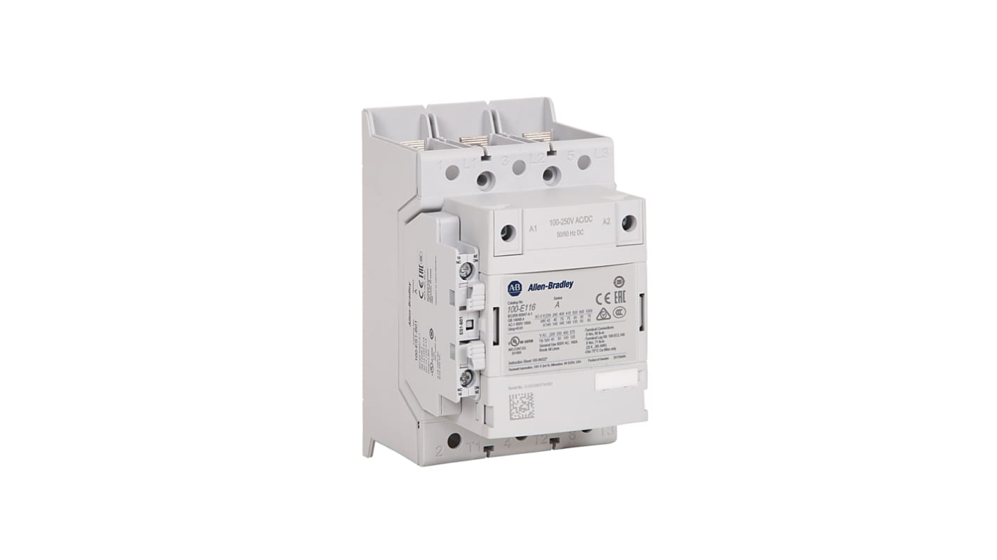 Stycznik 250 do 500 V ac/dc Allen Bradley styki: 3 146 A 1NC, 1NO 100-E146EN11