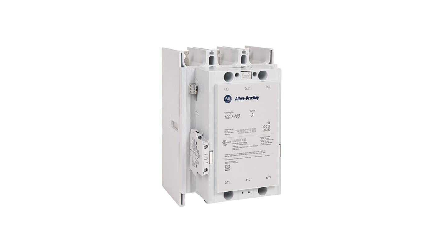 Rockwell Automation Allen-Bradley Leistungsschütz 24 → 60 V ac/dc-Spule, 3 -polig / 400 A 1 Öffner + 1 Schließer