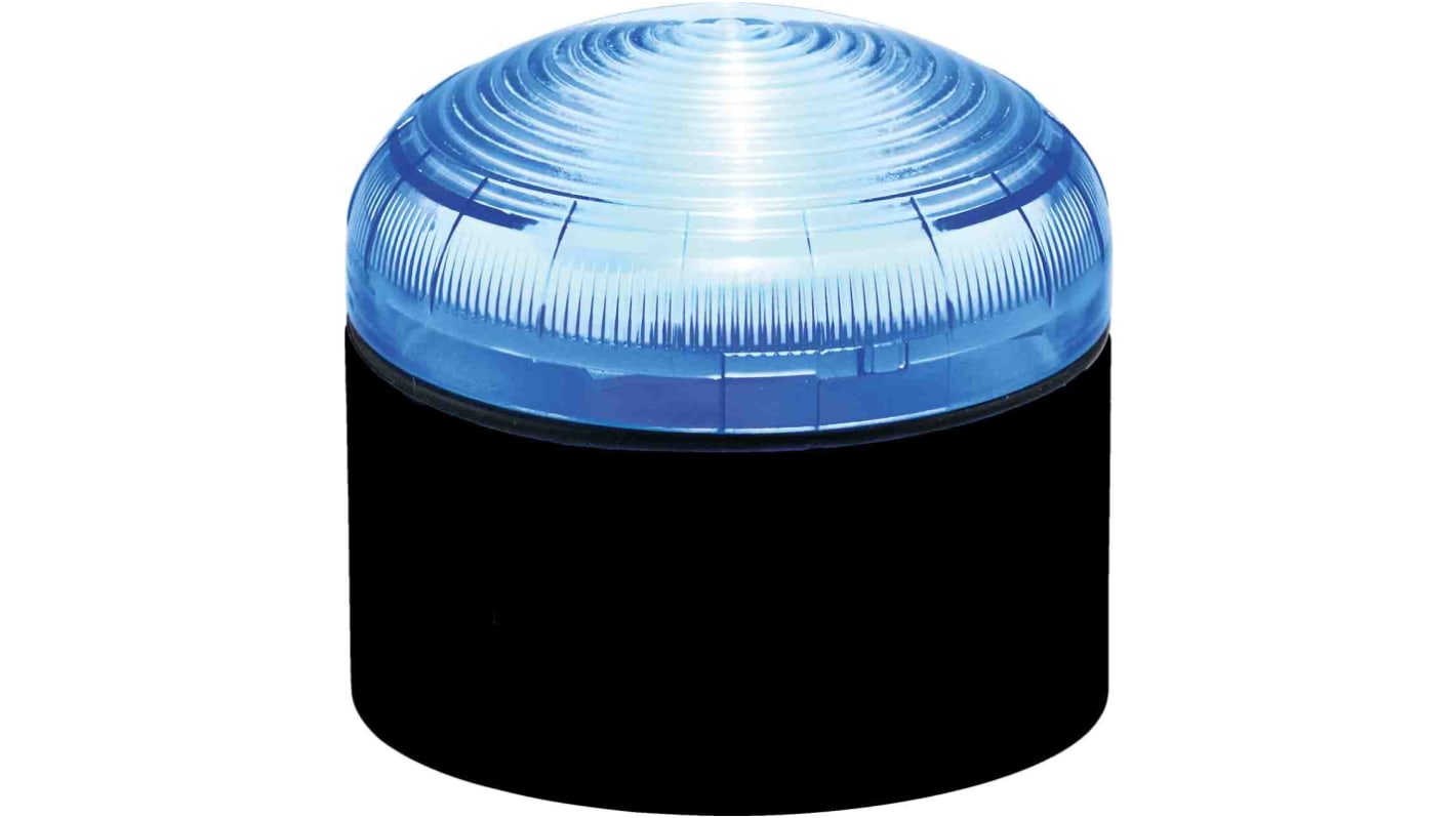 RS PRO, LED Blitz, Dauer Signalleuchte Blau, 12 → 24 V, Ø 92mm x 83mm