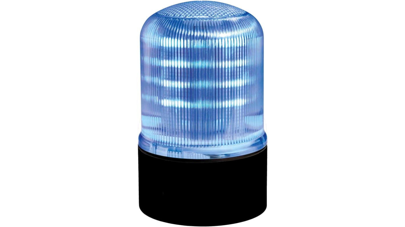RS PRO, LED Blitz, Rundum, Dauer Signalleuchte Blau, 120 → 240 V, Ø 92mm x 148mm