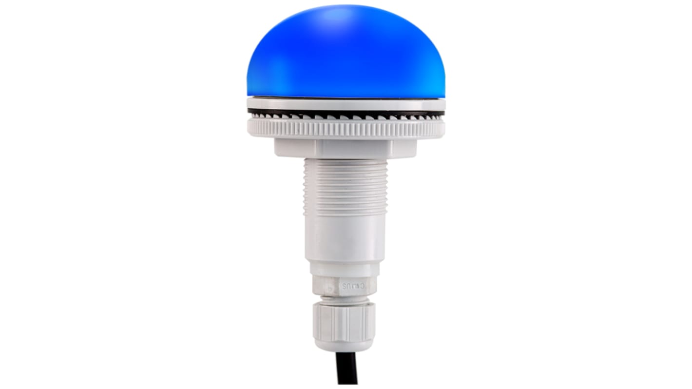 RS PRO 多重光效警示灯, 12 → 24 v, 蓝色透镜, 白色外壳, Φ50mm底座, IP66
