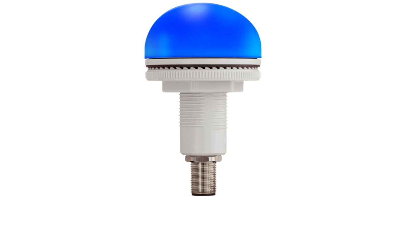 RS PRO 蓝色多重光效LED警示灯, 白色外壳, 12 → 24 v, Φ50mm底座, 面板安装, IP66
