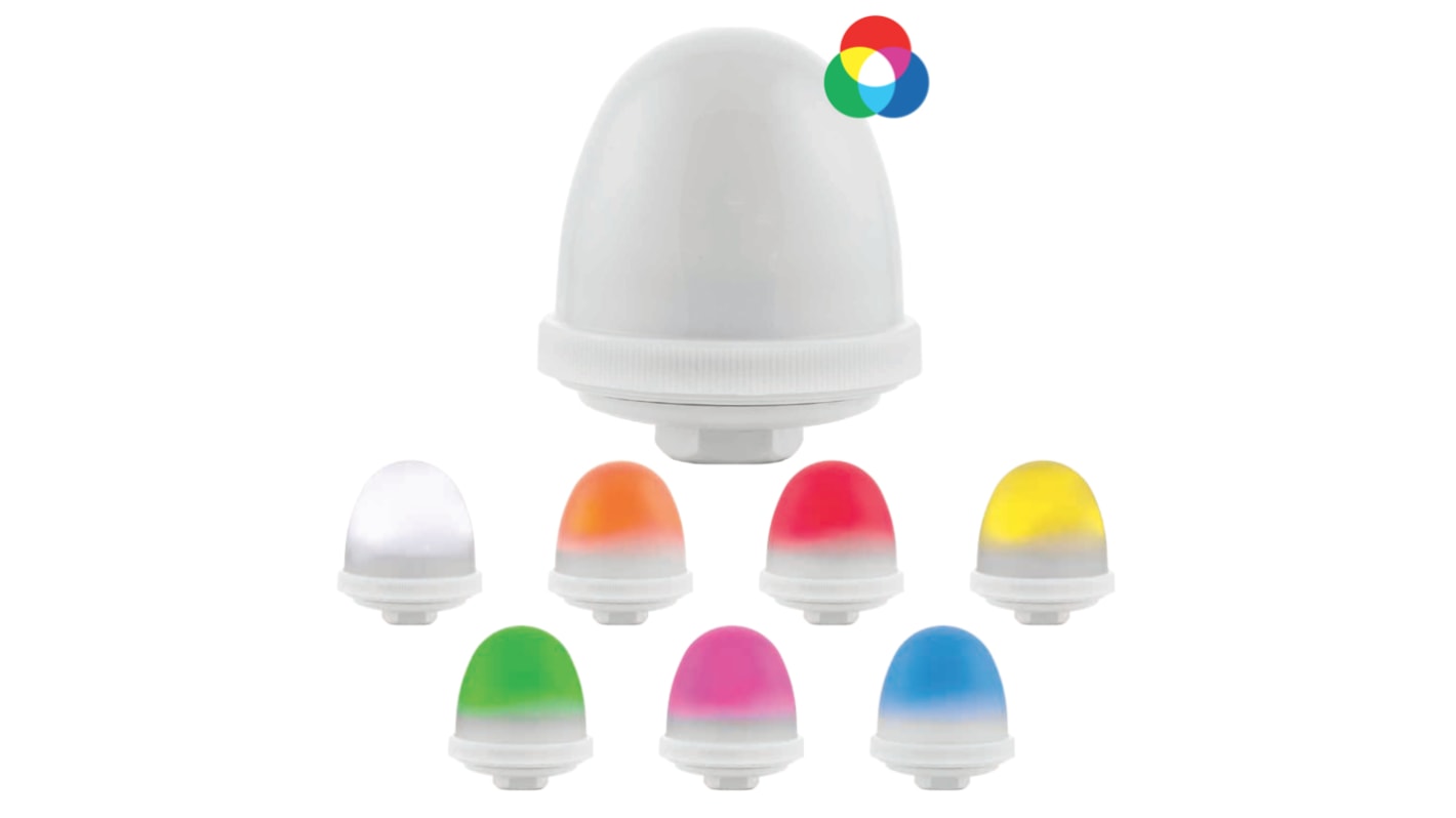 RS PRO 常亮LED警示灯, 12→ 24 Vac/dc, Φ75mm底座, 面板安装, IP66
