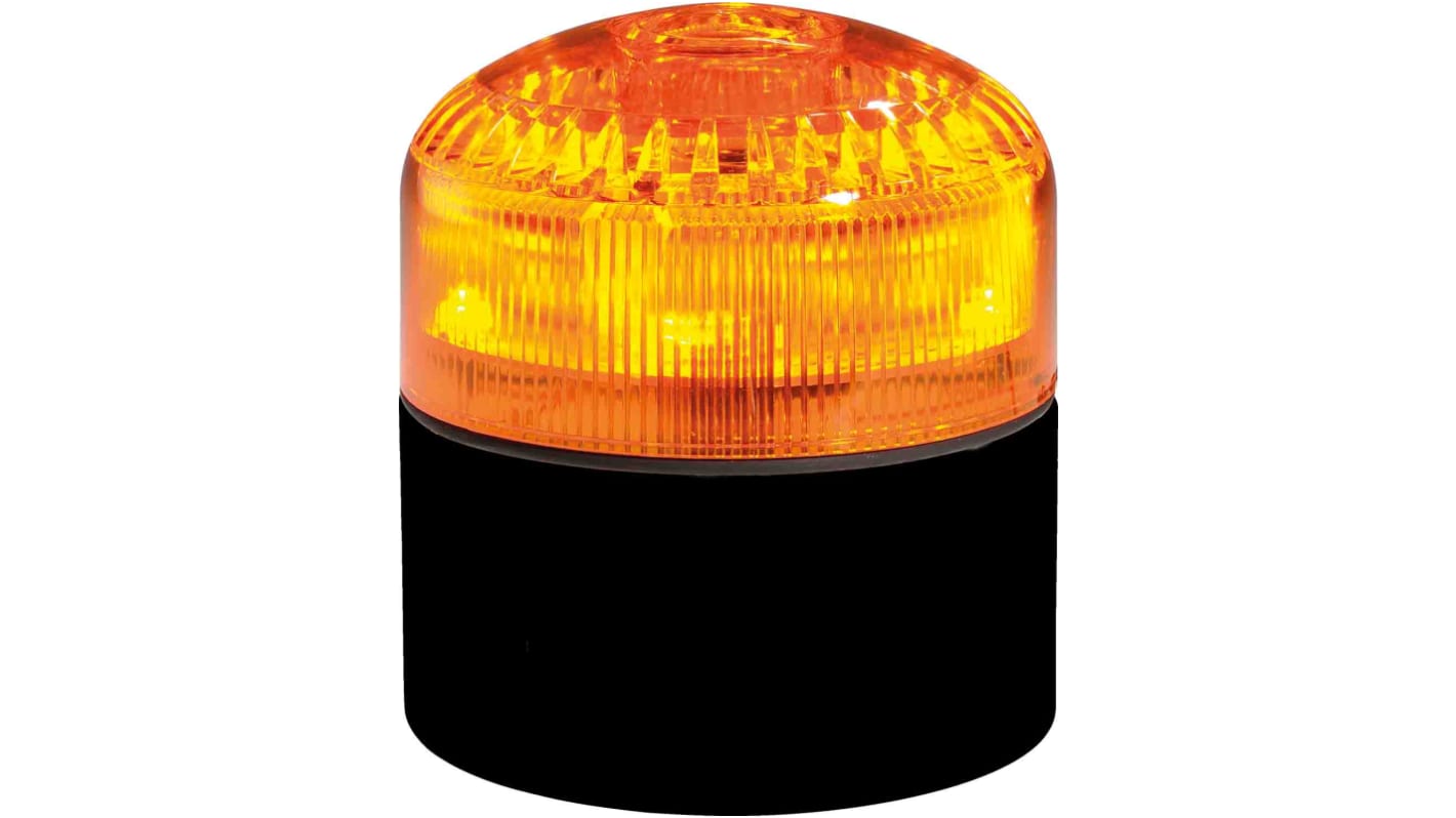 RS PRO 声光报警器, 12 → 24 v电源, 1米外105dB, 最大105dB, IP65, 琥珀色灯罩, 黑色外壳