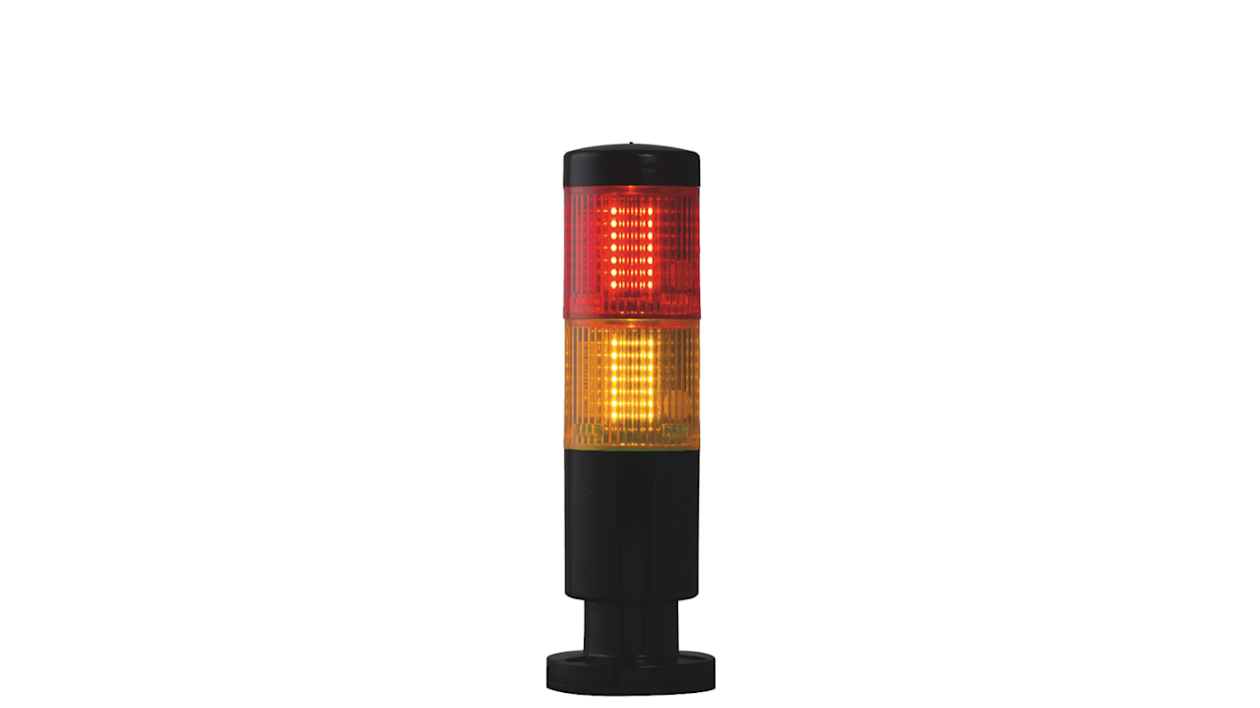 Columna de señalización RS PRO, LED, con 2 elementos Rojo/Ámbar, 24 V