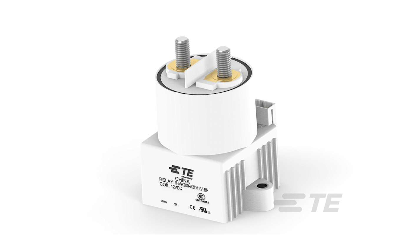 TE Connectivity Contactor, 12 V Coil, 3-Pole, 200 A, 5 W, SPST-NO