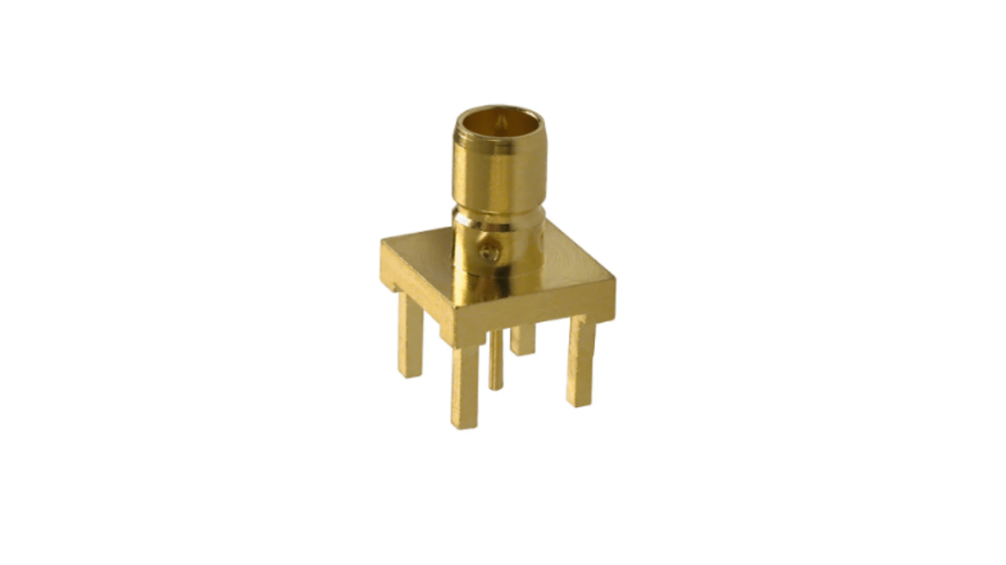 Amphenol RF 142138-75 Series, jack PCB Mount SMB Connector, 75Ω, Through Hole Termination, Straight Body