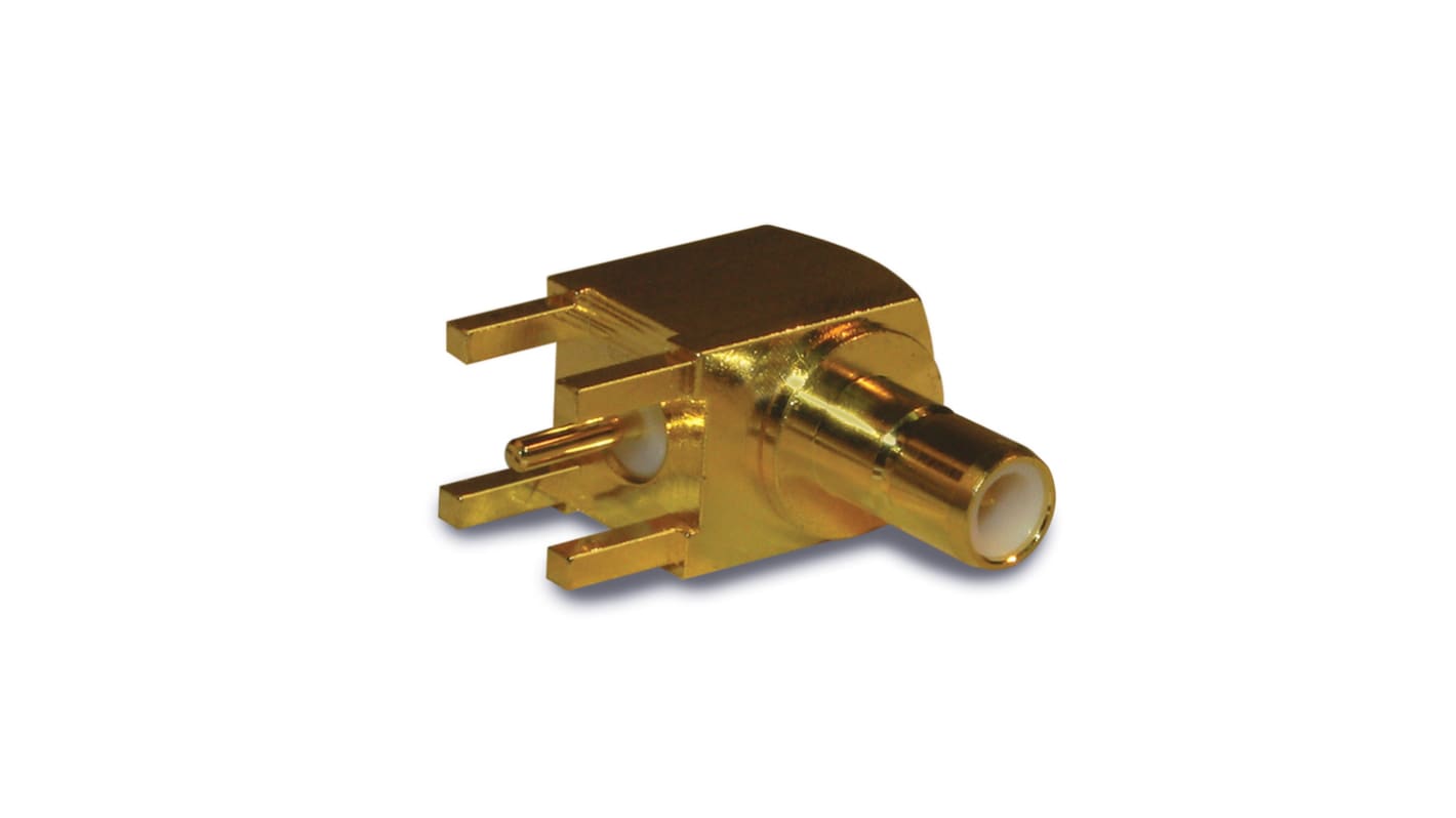 Amphenol RF 142146 Series, jack PCB Mount, 50Ω, Through Hole Termination, Right Angle Body