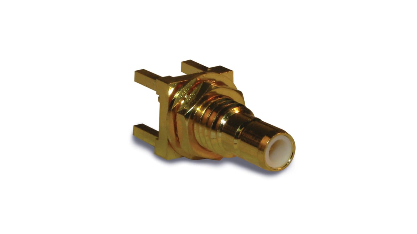 Amphenol RF 142210 Series, Jack PCB Mount TNC Connector, 50Ω, Through Hole Termination, Straight Body