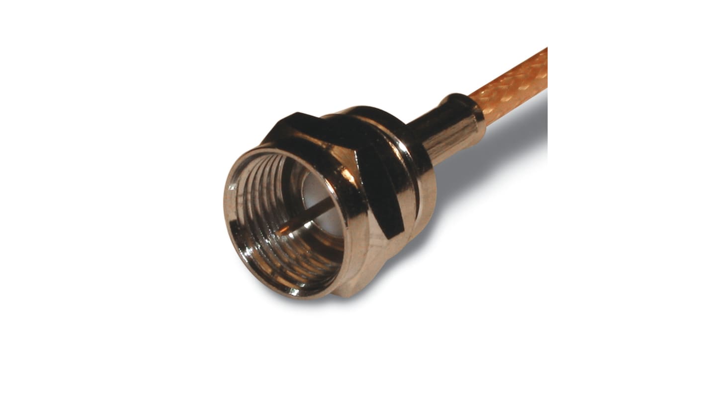 Amphenol RF 222113 Stecker Koaxialsteckverbinder F-Steckverbinder, Kabelmontage Crimp-Anschluss, 75Ω, Gerade