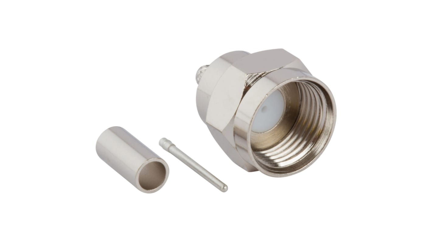 Conector coaxial Amphenol RF 531-40188, Macho, Recto, Impedancia 75Ω, Montaje de Cable, Terminación de Crimpado