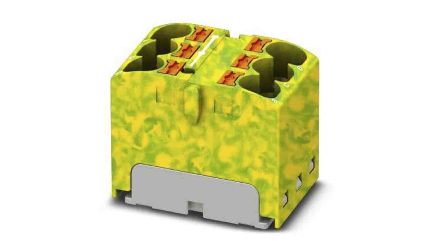Phoenix Contact Distribution Block, 6 Way, 32A, 450 V, Green/Yellow
